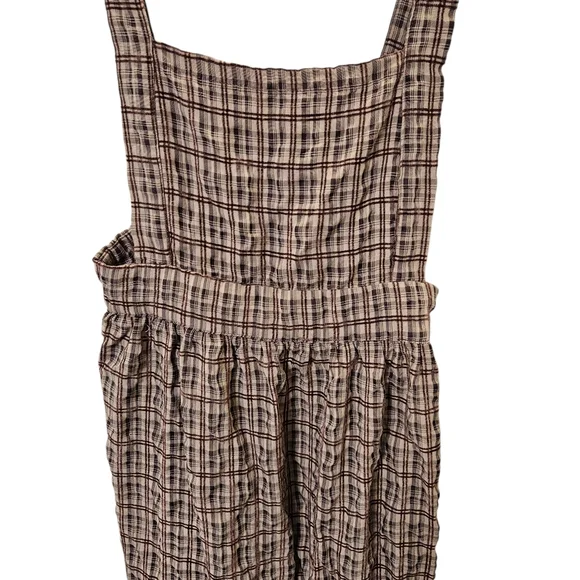 Brown Plaid Sleeveless Dress - Picture 5 of 10